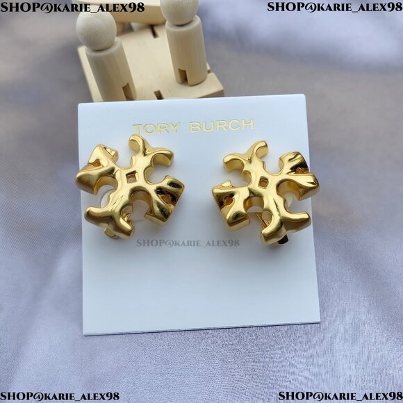 Tory Burch Roxanne Exaggerated XL Clip-On Statement Earrings (Brand New) - Picture 1 of 5